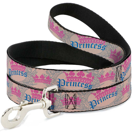 Dog Leash - Crown Princess Oval Baby Pink/Baby Blue Dog Leashes Buckle-Down   