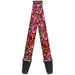 Guitar Strap - Born to Blossom CLOSE-UP Pink Guitar Straps Buckle-Down   