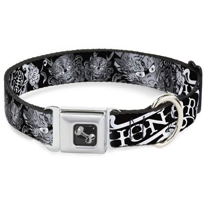 Dog Bone Seatbelt Buckle Collar - Honor Black/White Seatbelt Buckle Collars Buckle-Down   