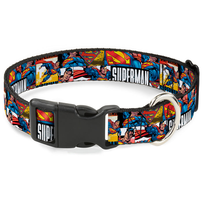 Plastic Clip Collar - SUPERMAN Action Blocks White Plastic Clip Collars DC Comics   