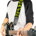 Guitar Strap - Zombie Expressions Black Green Red Guitar Straps Buckle-Down   