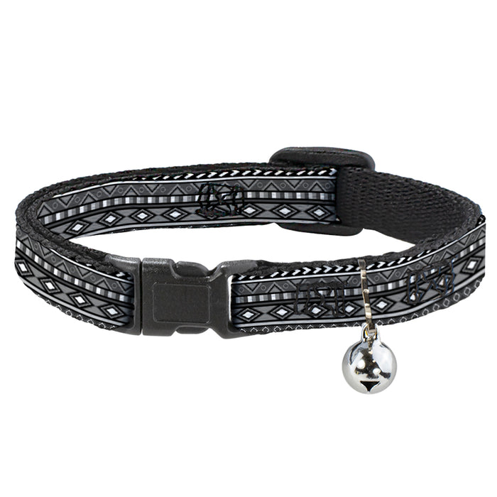 Cat Collar Breakaway - Geometric5 Grays Black White Breakaway Cat Collars Buckle-Down   