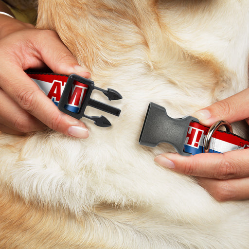 Plastic Clip Collar - AMERICA, FUCK YEA Red/White/Blue Plastic Clip Collars Buckle-Down   