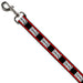 Dog Leash - Double SWAG Black/White/Red Stripe Dog Leashes Buckle-Down   