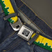 BD Wings Logo CLOSE-UP Full Color Black Silver Seatbelt Belt - Seattle Skyline Yellow/Emerald Green Webbing Seatbelt Belts Buckle-Down   