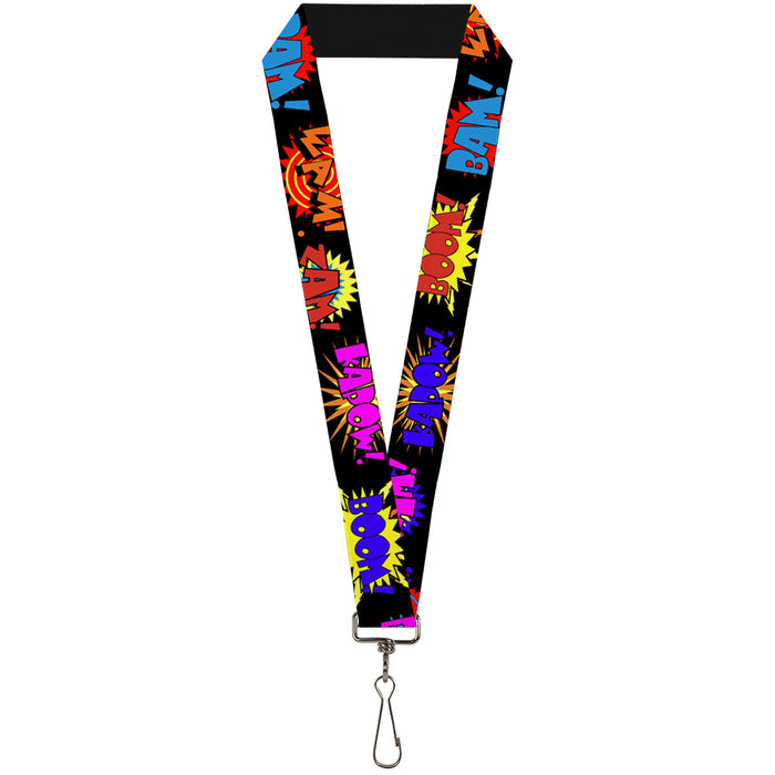 Lanyard - 1.0" - Sound Effects Black Multi Color Lanyards Buckle-Down   