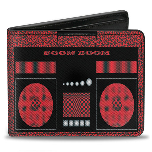 Bi-Fold Wallet - Boombox BOOM BOOM Black Red Bi-Fold Wallets Buckle-Down   