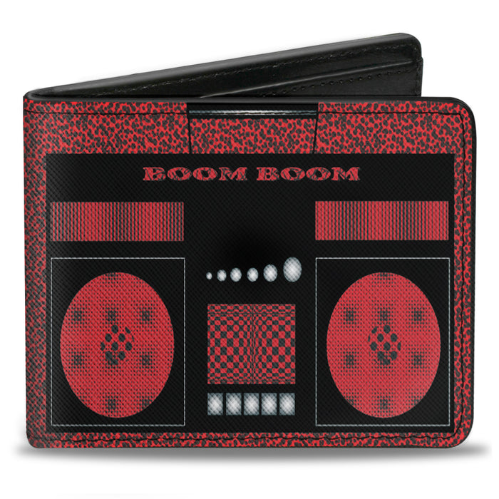 Bi-Fold Wallet - Boombox BOOM BOOM Black Red Bi-Fold Wallets Buckle-Down   