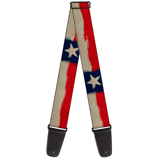 Guitar Strap - Texas Flag CLOSE-UP Distressed Painting Guitar Straps Buckle-Down   