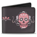 Bi-Fold Wallet - Sugar Skulls Gray Pink Bi-Fold Wallets Buckle-Down   