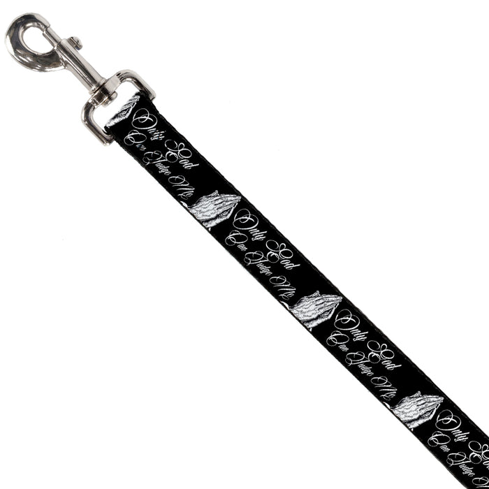 Dog Leash - ONLY GOD CAN JUDGE ME Script/Praying Hands Black/White Dog Leashes Buckle-Down   