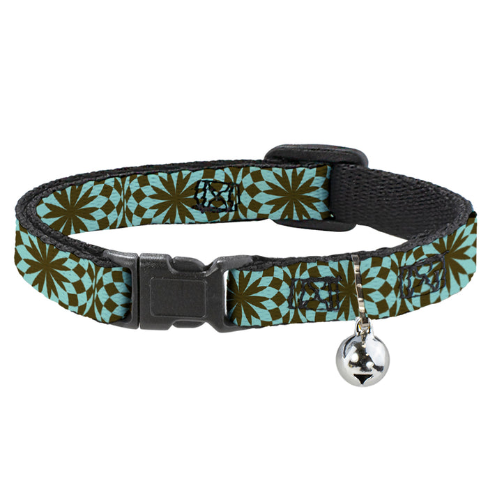 Cat Collar Breakaway - Kaleidoscope Balls Turquoise Brown Breakaway Cat Collars Buckle-Down   