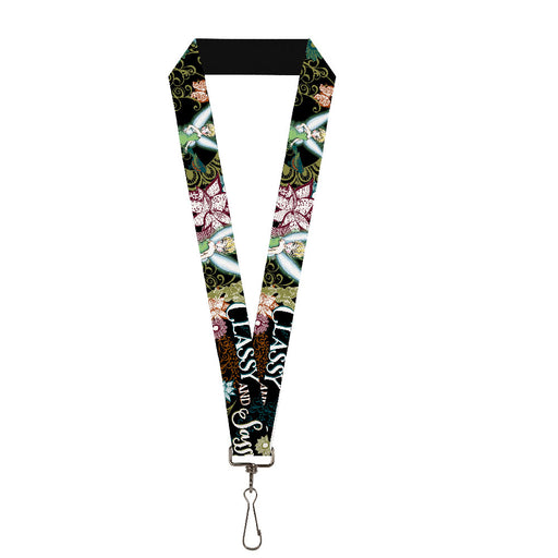 Lanyard - 1.0" - Tinker Bell Floral Collage CLASSY AND SASSY Lanyards Disney   