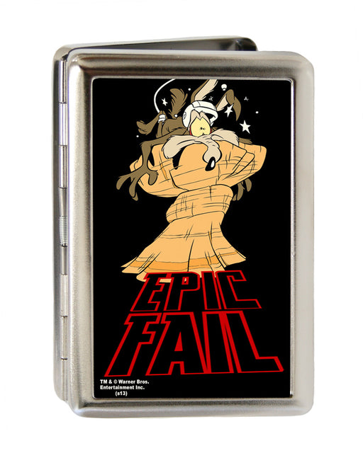 Business Card Holder - LARGE - Wile E Coyote EPIC FAIL FCG Black Red Metal ID Cases Looney Tunes   