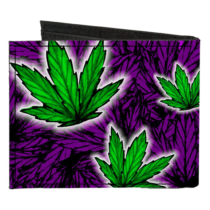 Canvas Bi-Fold Wallet - Marijuana Haze Purple Canvas Bi-Fold Wallets Buckle-Down   