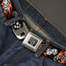 BD Wings Logo CLOSE-UP Full Color Black Silver Seatbelt Belt - Flaming Dice Webbing Seatbelt Belts Buckle-Down   