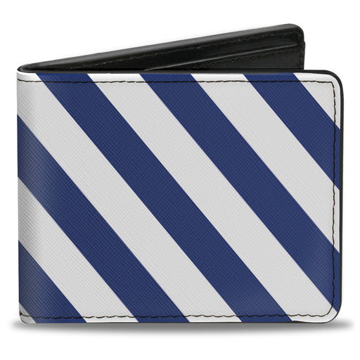 Bi-Fold Wallet - Diagonal Stripes2 White Royal Blue Bi-Fold Wallets Buckle-Down   