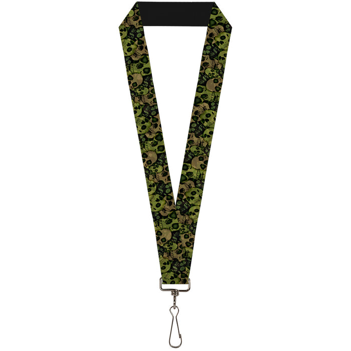 Lanyard - 1.0" - Camo Olive Black Skull Yard2 Lanyards Buckle-Down   