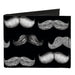 Canvas Bi-Fold Wallet - Mustache Sketch Black White Canvas Bi-Fold Wallets Buckle-Down   