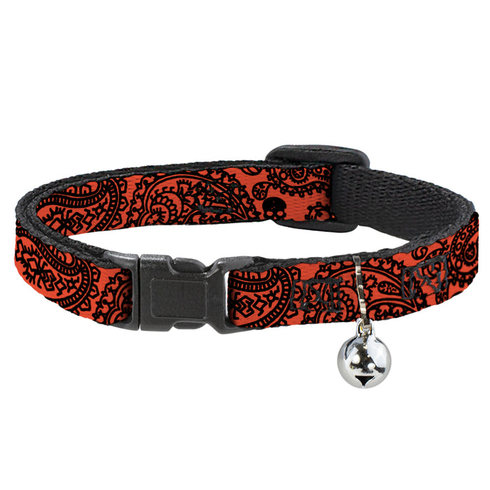 Cat Collar Breakaway - Bandana Skulls Orange Black Breakaway Cat Collars Buckle-Down   