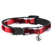 Cat Collar Breakaway - American Flag Vivid Stripes CLOSE-UP Red White Breakaway Cat Collars Buckle-Down   