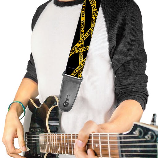 Guitar Strap - Police Line Black Yellow Guitar Straps Buckle-Down   