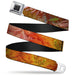 BD Wings Logo CLOSE-UP Full Color Black Silver Seatbelt Belt - Vivid Floral Collage Orange-Pinks Webbing Seatbelt Belts Buckle-Down   