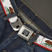 BD Wings Logo CLOSE-UP Full Color Black Silver Seatbelt Belt - California State Flag White Webbing Seatbelt Belts Buckle-Down   