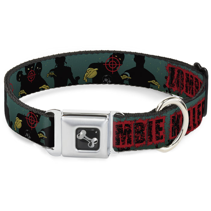 Dog Bone Seatbelt Buckle Collar - ZOMBIE KILLER Zombie March Green/Red/Black Seatbelt Buckle Collars Buckle-Down   