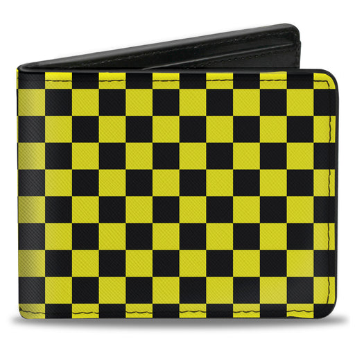 Bi-Fold Wallet - Checker Black Neon Yellow Bi-Fold Wallets Buckle-Down   