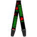 Guitar Strap - I "Heart" ZOMBIES Bold Splatter Black Green Red Guitar Straps Buckle-Down   