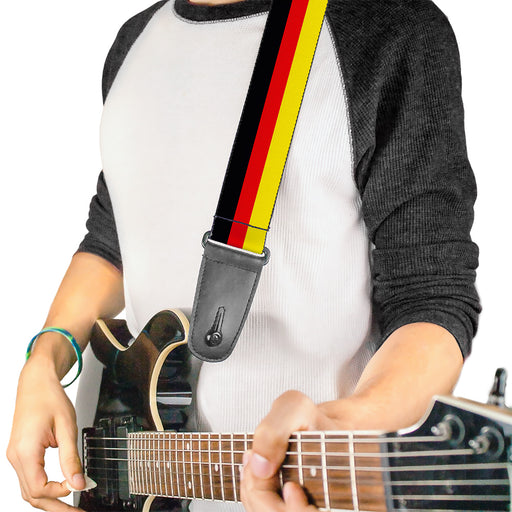 Guitar Strap - Stripes Black Red Yellow Guitar Straps Buckle-Down   