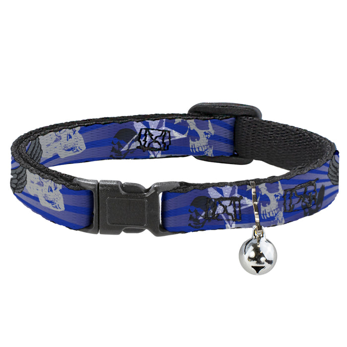 Cat Collar Breakaway - Die Hard Skulls & Stars1 Blue Grays Breakaway Cat Collars Buckle-Down   