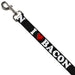 Dog Leash - I "HEART" BACON Black/White/Red Dog Leashes Buckle-Down   