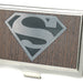 Business Card Holder - SMALL - Superman Logo Marquetry Black Walnut Metal Business Card Holders DC Comics   