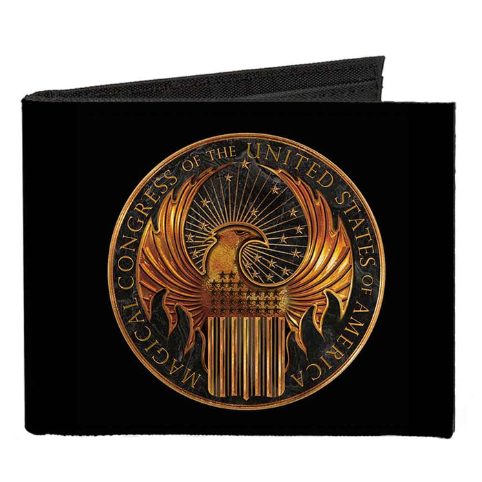 Canvas Bi-Fold Wallet - MACUSA Seal Black Golds Canvas Bi-Fold Wallets The Wizarding World of Harry Potter Default Title  