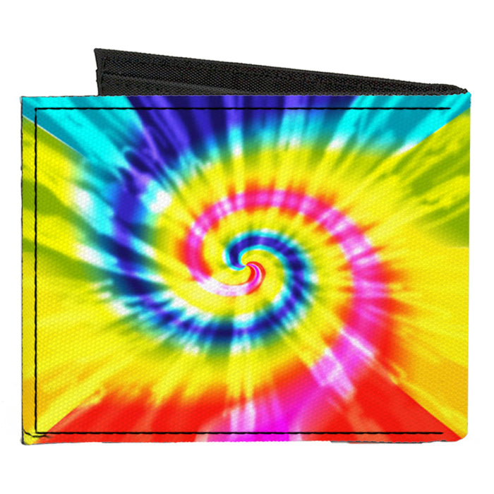 Canvas Bi-Fold Wallet - Tie Dye Spiral Multi Color Canvas Bi-Fold Wallets Buckle-Down   