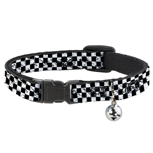 Cat Collar Breakaway - Checker Weathered Black White Breakaway Cat Collars Buckle-Down   