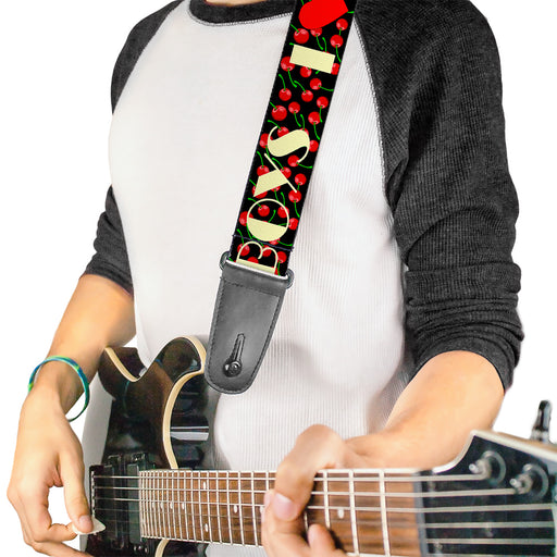 Guitar Strap - I Heart BOYS Black Cherries Guitar Straps Buckle-Down   