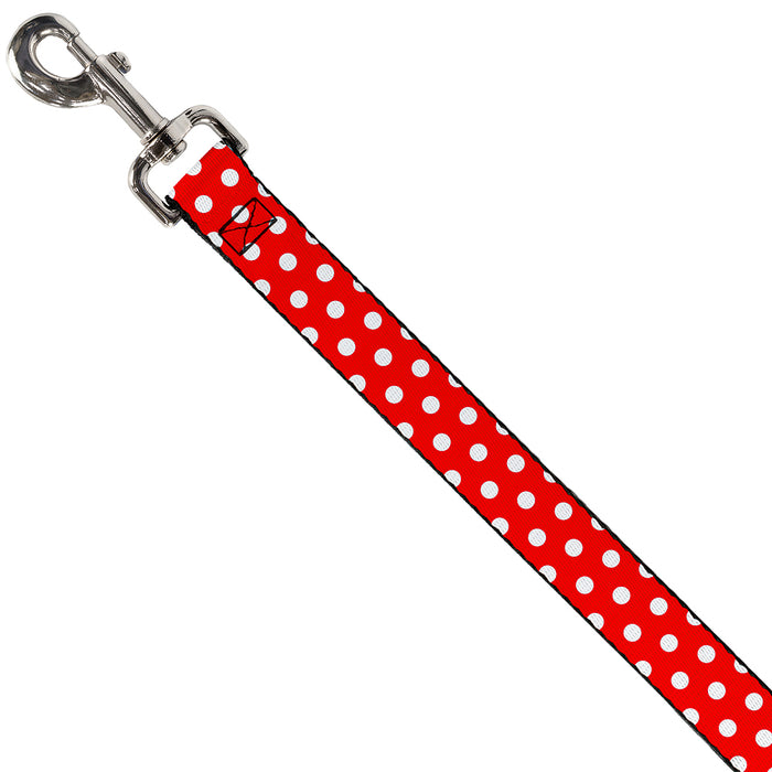 Dog Leash - Minnie Mouse Polka Dots Red/White Dog Leashes Disney   