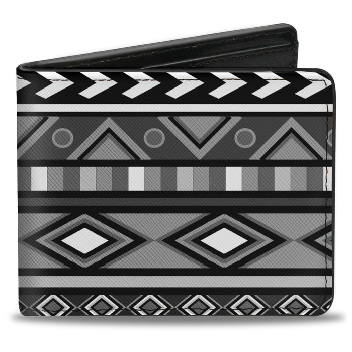Bi-Fold Wallet - Geometric5 Grays Black White Bi-Fold Wallets Buckle-Down   