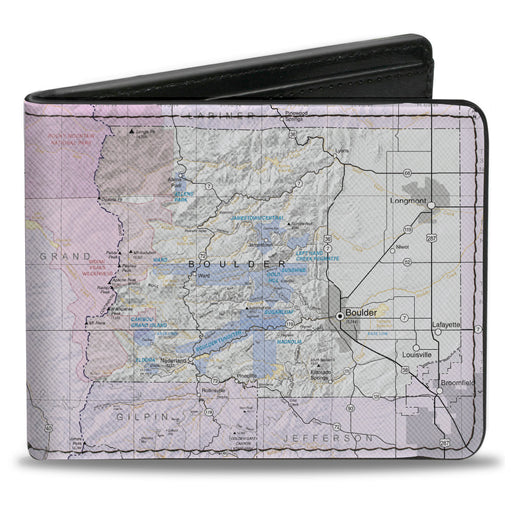 Bi-Fold Wallet - Colorado Boulder City Map Bi-Fold Wallets Buckle-Down   