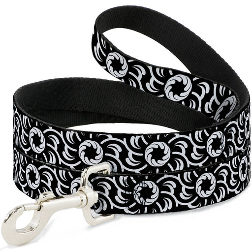 Dog Leash - Floral Pinwheel Black/White Dog Leashes Buckle-Down   