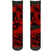 Sock Pair - Polyester - Splatter Black Red - CREW Socks Buckle-Down   