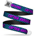 BD Wings Logo CLOSE-UP Full Color Black Silver Seatbelt Belt - CAPTAIN AWESOME Turquoise Checker/Fuchsia Webbing Seatbelt Belts Buckle-Down   