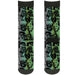 Sock Pair - Polyester - Retro Monster Aqua Black - CREW Socks Buckle-Down   