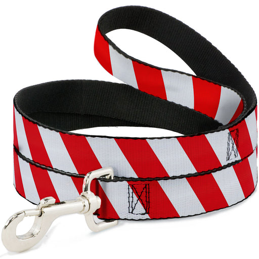 Dog Leash - Candy Cane2 Stripe White/Red Dog Leashes Buckle-Down   