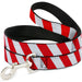 Dog Leash - Candy Cane2 Stripe White/Red Dog Leashes Buckle-Down   