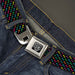 BD Wings Logo CLOSE-UP Full Color Black Silver Seatbelt Belt - Dog Bone Black/Multi Color Webbing Seatbelt Belts Buckle-Down   
