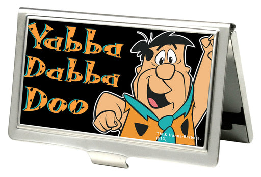 Business Card Holder - SMALL - Fred Pose YABBA DABBA DOO FCG Black Business Card Holders The Flintstones   